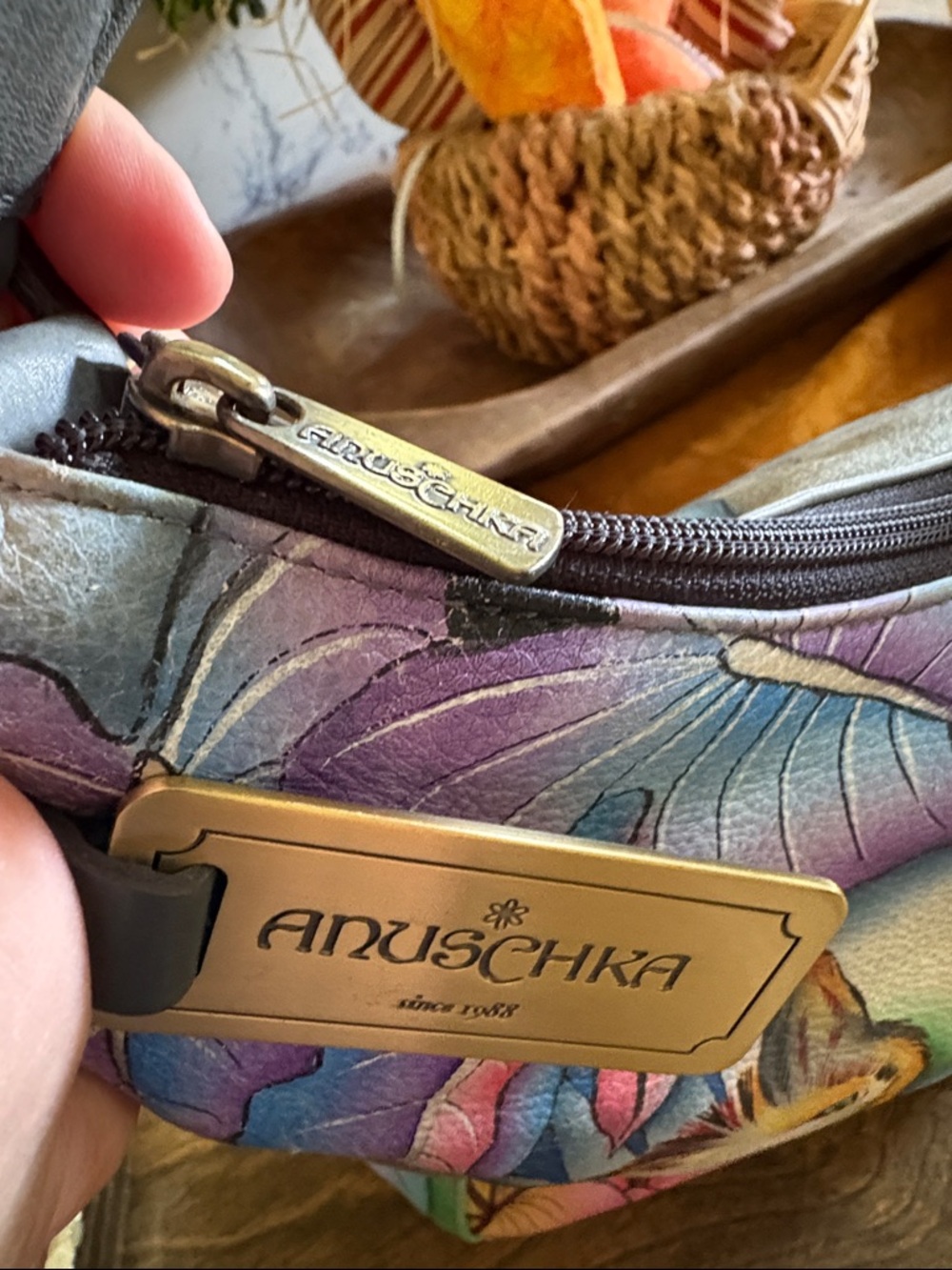Anuschka Hand-Painted Cat Garden Shoulder Bag - Picture 16 of 16